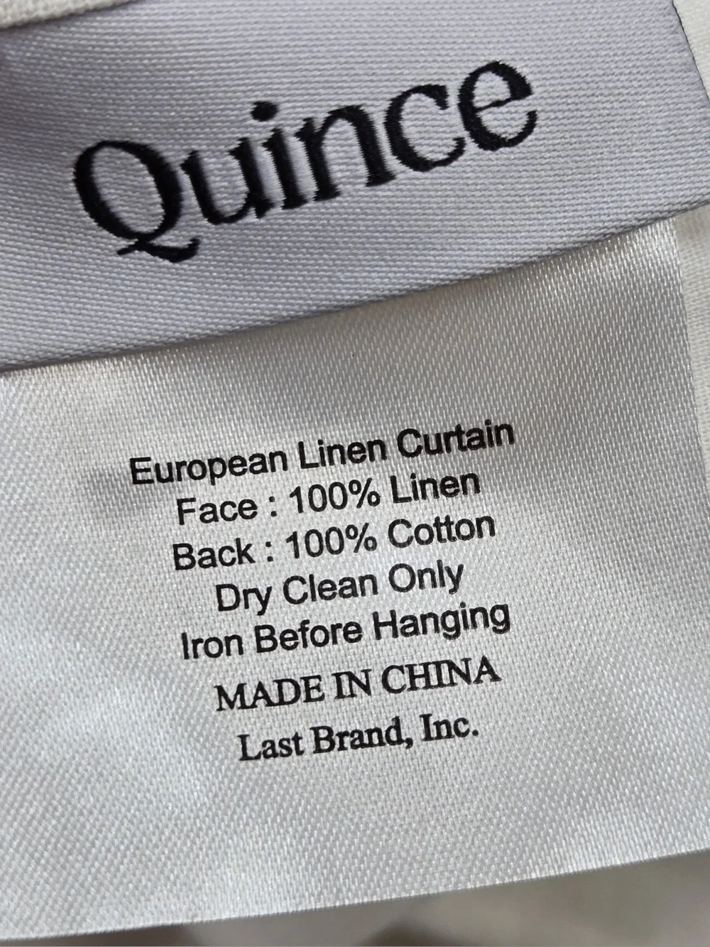 QUINCE Set Of 2 48x108 European Linen Curtains White 0352